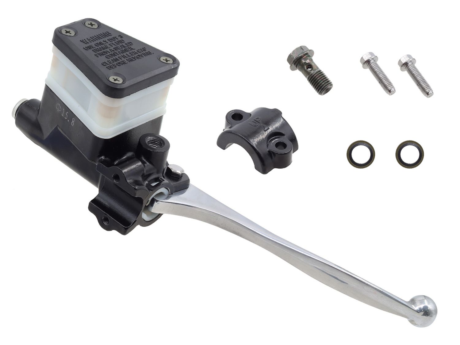 PSYCHIC pumpa přední brzdy s páčkou i upevněním zrcátka KAWASAKI KZ 650 C CUSTOM 77-79, KZ 650 D SR 78-79, KZ 1000 A / C police 77-81, KZ 1000 E / G 80, (43015-1009)