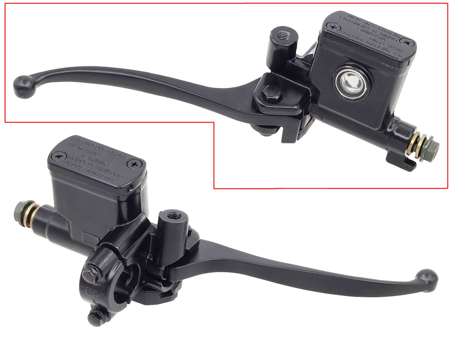 PSYCHIC front brake master cylinder with lever and mirror holder universal (for 22-23 mm handlebars) black