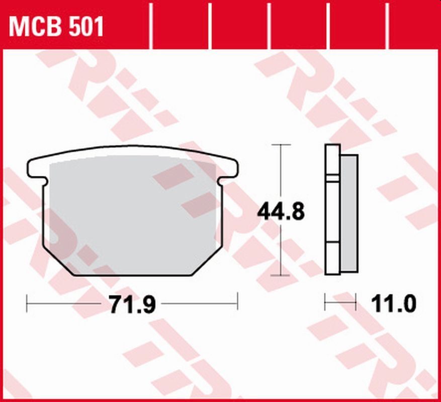 TRW ZF brzdové destičky KH065 organické SUZUKI GS 550 78-82,GR 650 83-89, GSX 750S KATANA 82-84, GSX 1100E/L 80-83 přední