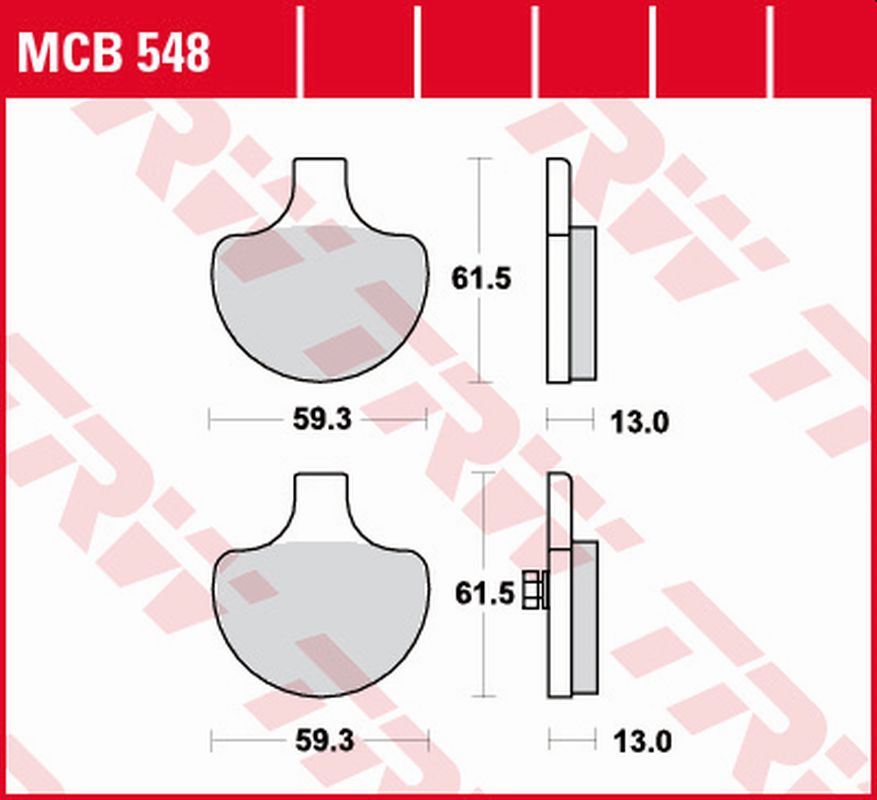 TRW ZF brzdové destičky KH094 organické HARLEY-DAVIDSON 883/1000/1100/1200/1340/1450/1584/1800 85-09 přední