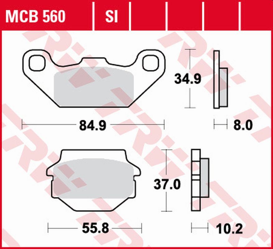 TRW ZF brzdové destičky KH sintrované OFFROAD KAWASAKI KFX 250 87-04, KEF 300 LAKOTA 95-03, SUZUKI LT-R 250 87-90, LT-R 500 87-95 přední YAMAHA TDR 125 91-92 zadní