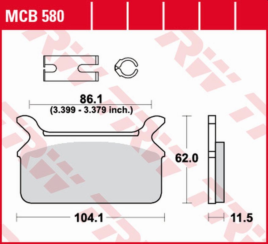 TRW ZF brzdové destičky KH201 organické HARLEY-DAVIDSON FLT ELECTRA GLIDE/HERITAGE/TOUR/ULTRA CLASIC 1340 86-99 zadní