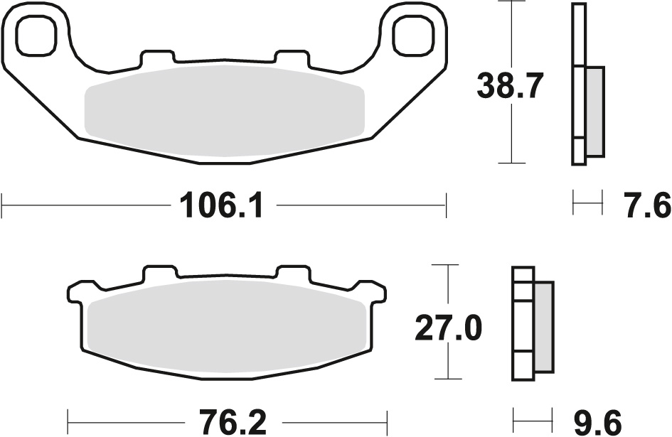 TRW ZF brzdové destičky KH141 organické KAWASAKI GPZ 500 94-04, ZR 550 91-95, SUZUKI RGV 250 91-92, GSX 1100 G 94-95, přední/zadní