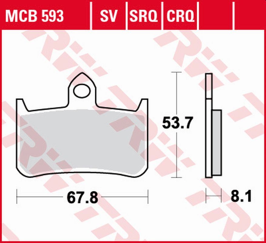 TRW ZF brzdové destičky KH187 sintrované TRACK HONDA CB 250F HORNET 96-01, NTV 600 BROS/NT 650 HAWK 88-90, NR 750 92-, RVF 750R 94-97, CB 900 HORNET 02-06, CB 1300 X4 97-99, KAWASAKI KLR 250 83-84 přední