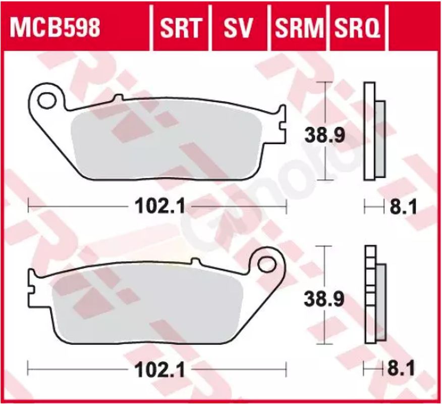 Trw zf brake pads KH142 sinteredracing BMW C-EVOLUTION 14-, c 650 11-, SUZUKI burgman 650 04- front (MCB598TRQ)