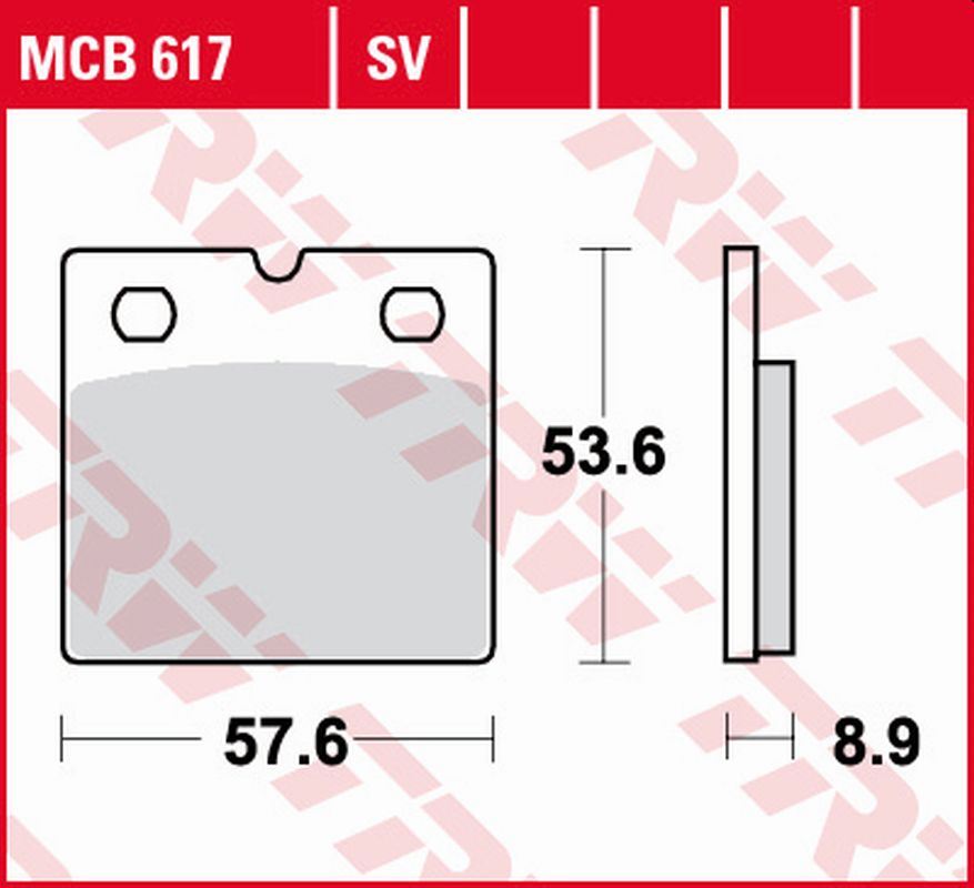 TRW ZF brzdové destičky KH171 organické BMW R65 89-93, K75 S/RT 89-96, R80 /RT 89-95, K100 /RT/RS/LT 88-96 přední