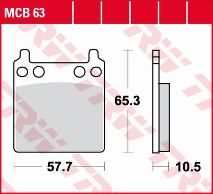 TRW ZF brzdové destičky KH032 organické HONDA CB 750F SUPERsport 75-78, GL 1000 GOLDWING 74-78 zadní