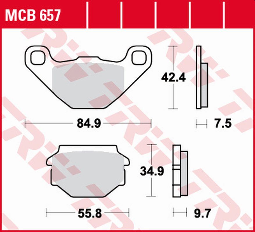 TRW ZF brzdové destičky KH173 organické APRILIA SX 125 08-14, GILERA EGALET 50 95-99, MUZ BAGHIRA/mastif 660 97-07, SUPERMOTO 660 06-08, SACHS 50/125
