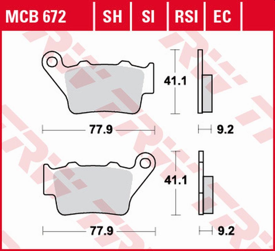 Brzdové destičky TRW LUCAS MCB672EC (KH213)