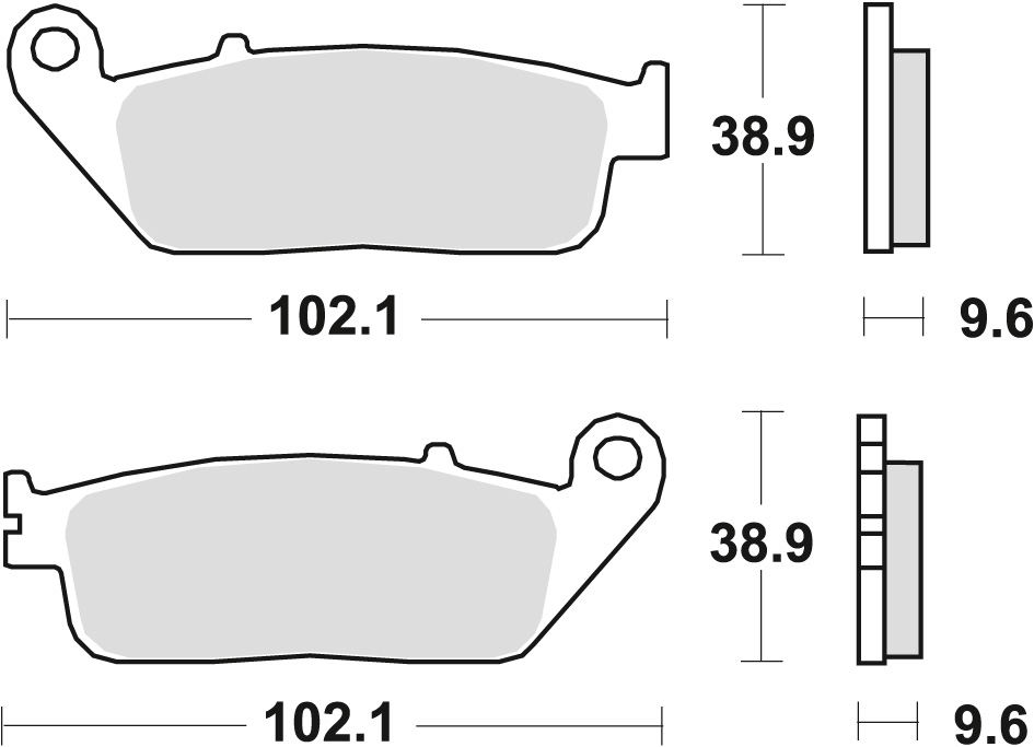 TRW ZF brzdové destičky KH196 organické CBF 500 13-, CBF 650 14-, VT 750 97-14, CBF 1000 06-16, XLV 600 TRANSALP 94-96, přední