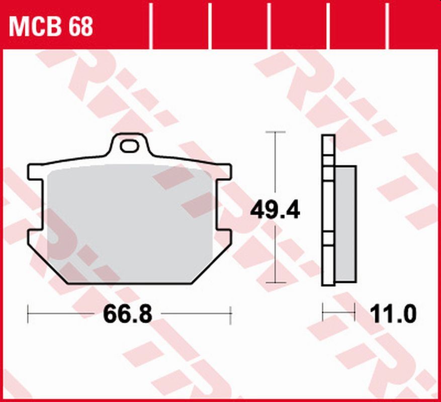 TRW ZF brzdové destičky KH034 organické YAMAHA XS 250 77-80, XS 400 77-82, SR 500 78-87, XJ 650 80-82, XS 650/750 79-83, XS 850 80-82, XV 1000 81-84, XS 1100 78-82 přední/zadní