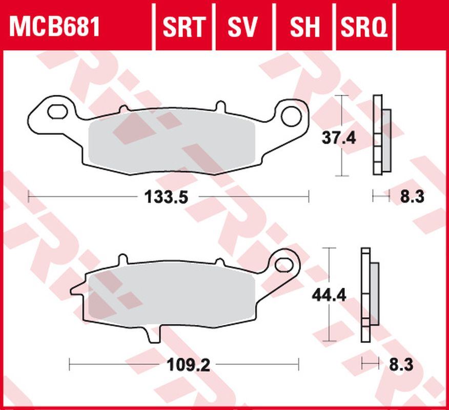 TRW ZF brake pads KH231 sintered STREET KAWASAKI ZR-7 99-04, VN 800 DRIFTER 99-03, VN 1500 DRIFTER/CLASSIC 99-04, SUZUKI GSF 600/650 BANDIT 00-06, DL 650 V-STROM 04-, SV 650 03-, GSR 750 11-16 right front