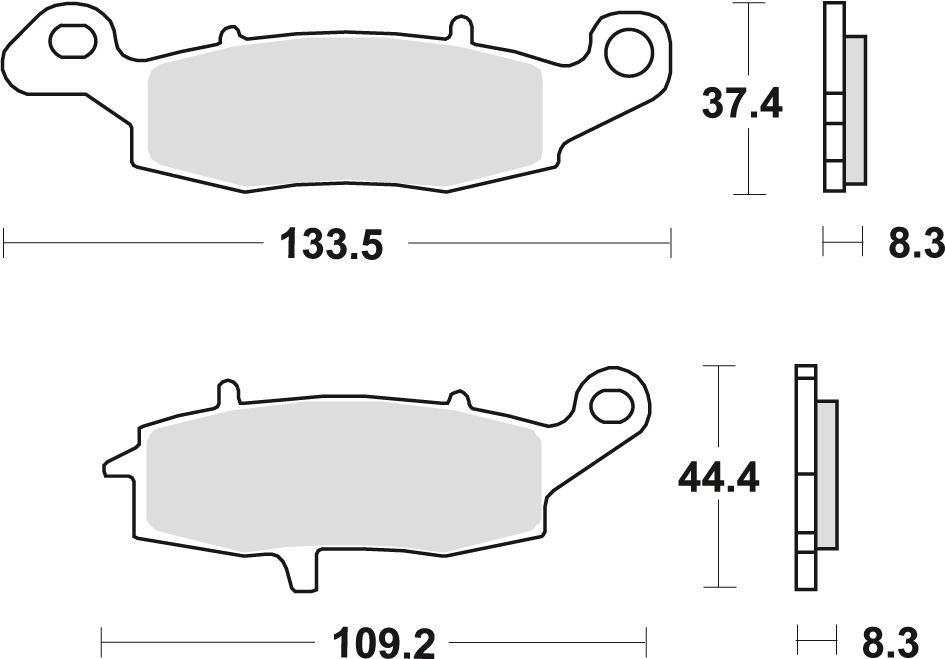 TRW ZF brzdové destičky KH231 sintrované STREET KAWASAKI ER6 06-16, VERSYS 650 07-14, s 750, 04-06, ZR7 99-04, W 800 11-, GPZ 1100 95-98, VN 1500 93-04, VN 1600 03-08, VN 1700 09-17, SUZUKI GS 500 96-08, GSF 600 00-04, přední