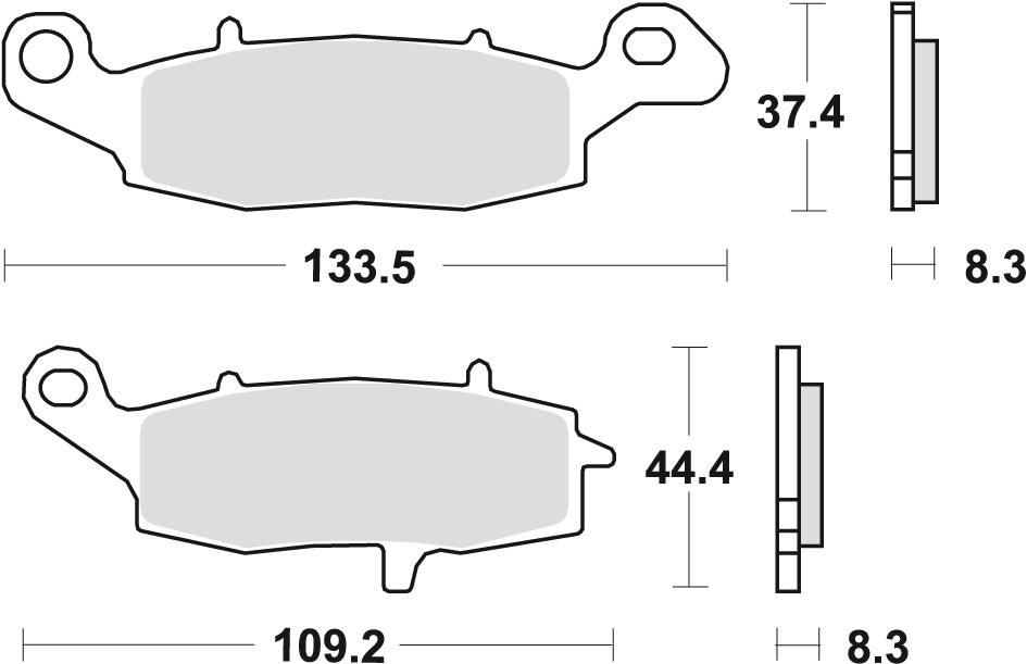 TRW ZF brzdové destičky KH229 organické KAWASAKI ER5 01-06, ER6 06-16, VERSYS 650 07-09, KLR 650 95-04, s 750 04-06, ZR7 99-04, VN 800 96-03, VN 900 06-17, GPZ / ZR 1100 96-98, VN 1500 96-03, VN 1600 03-08, VN 1700 09-17, přední