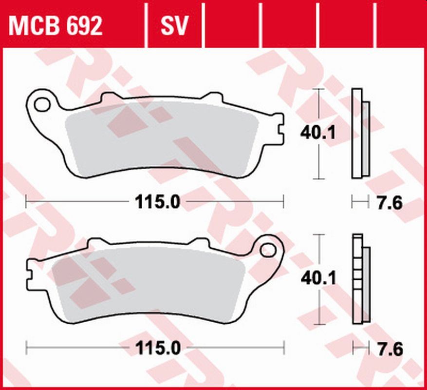 Brake pads TRW LUCAS MCB692SV (KH142)