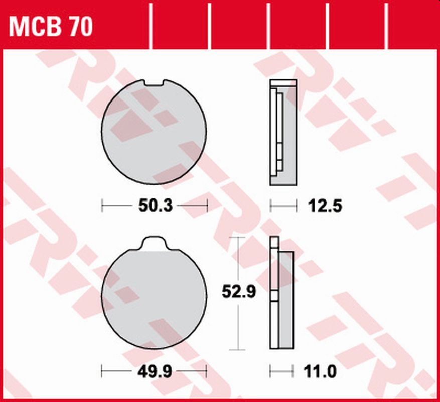 TRW ZF brzdové destičky KH035 organické SUZUKI GS 400/750 77-79, GS 850 79-81 přední