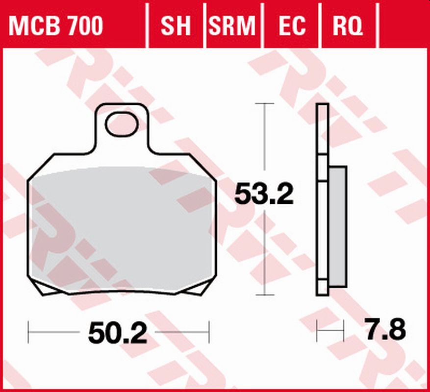 Brzdové destičky TRW LUCAS MCB700SRM (KH266)