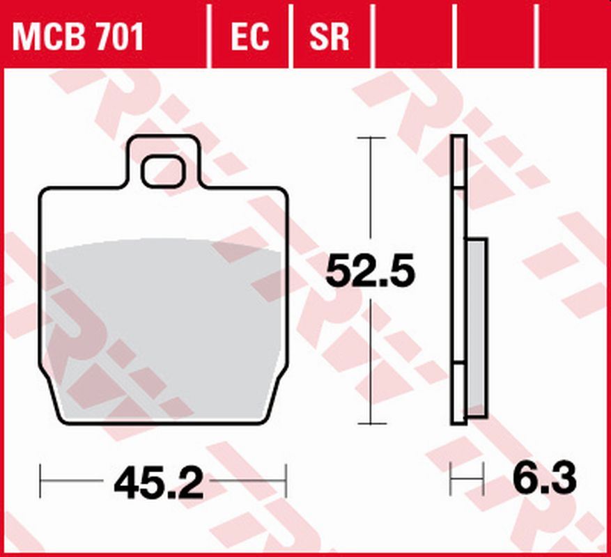 TRW ZF brzdové destičky KH268 ECO organické YAMAHA NS 50 AEROX 13-, YQ 50 AEROX 97-12,přední, YAMAHA EW 50 SLIDER 00-06, MBK 350 QUADRO 3/QUADRO 4 15-, zadní