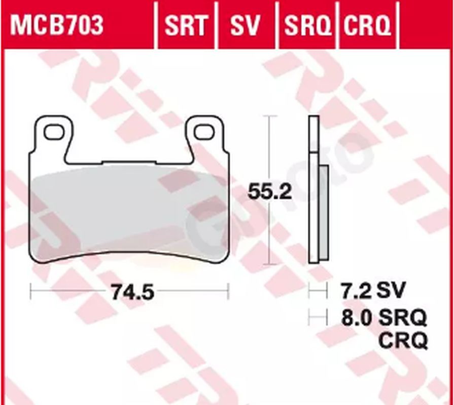 Brake pads TRW LUCAS MCB703TRQ (KH265)