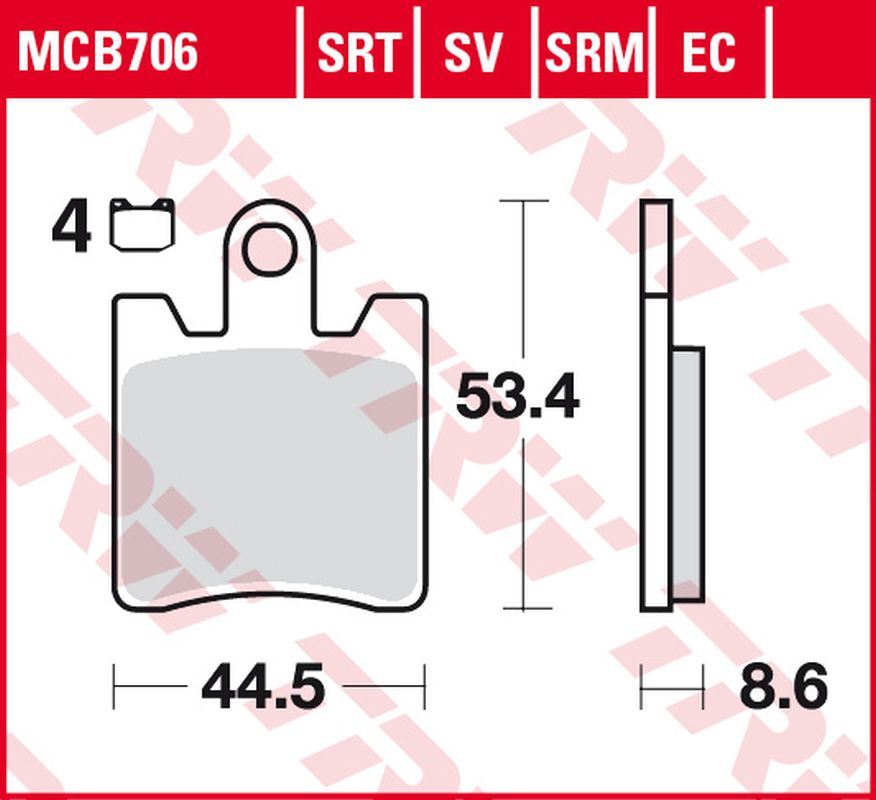Brzdové destičky TRW LUCAS MCB706SRM (KH283)