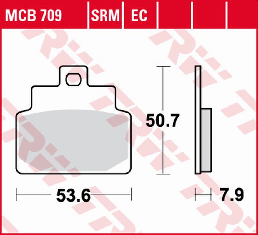 TRW ZF brzdové destičky KH301 organické SCARABEO 4T 100 01-09, COMPANY 125 09-13, LEONARDO 125 99-05, MOJITO 125 02-12, SR 150 00-02 přední