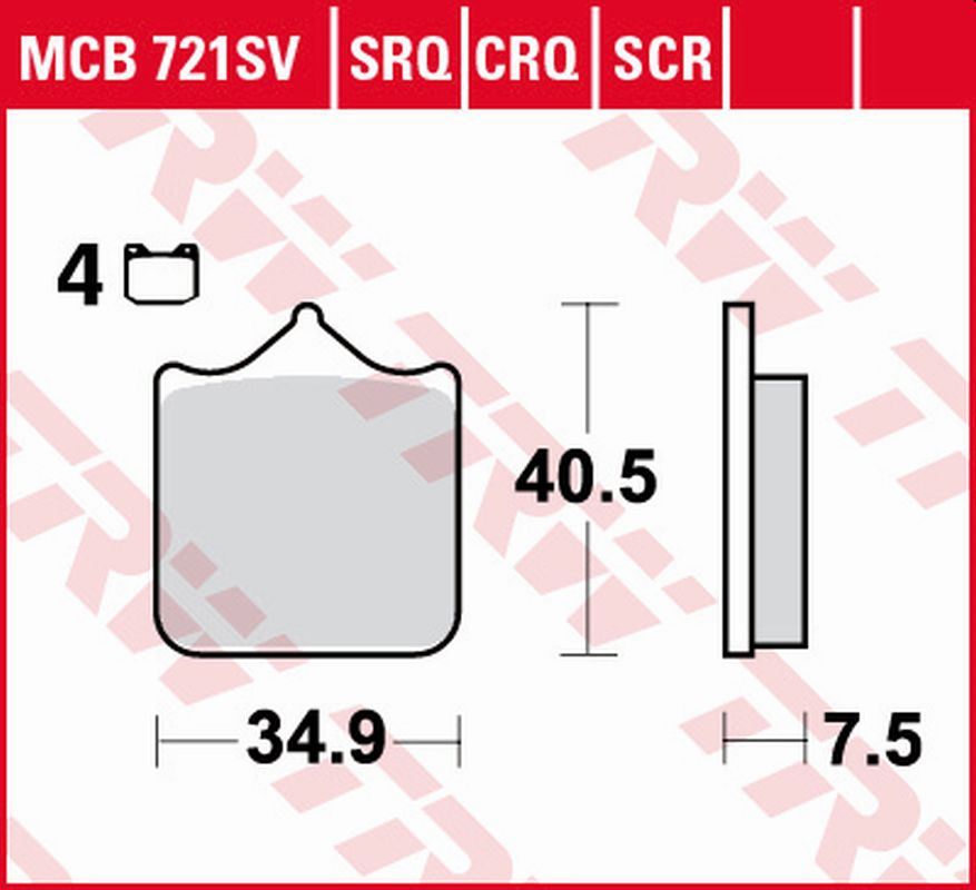 Brzdové destičky TRW LUCAS MCB721SRT (KH604/4)