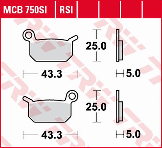 Brzdové destičky TRW LUCAS MCB750SI (KH325)