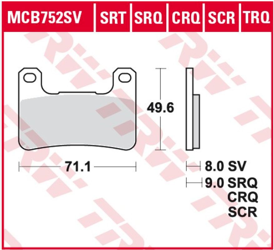Brake pads TRW LUCAS MCB752TRQ (KH379)