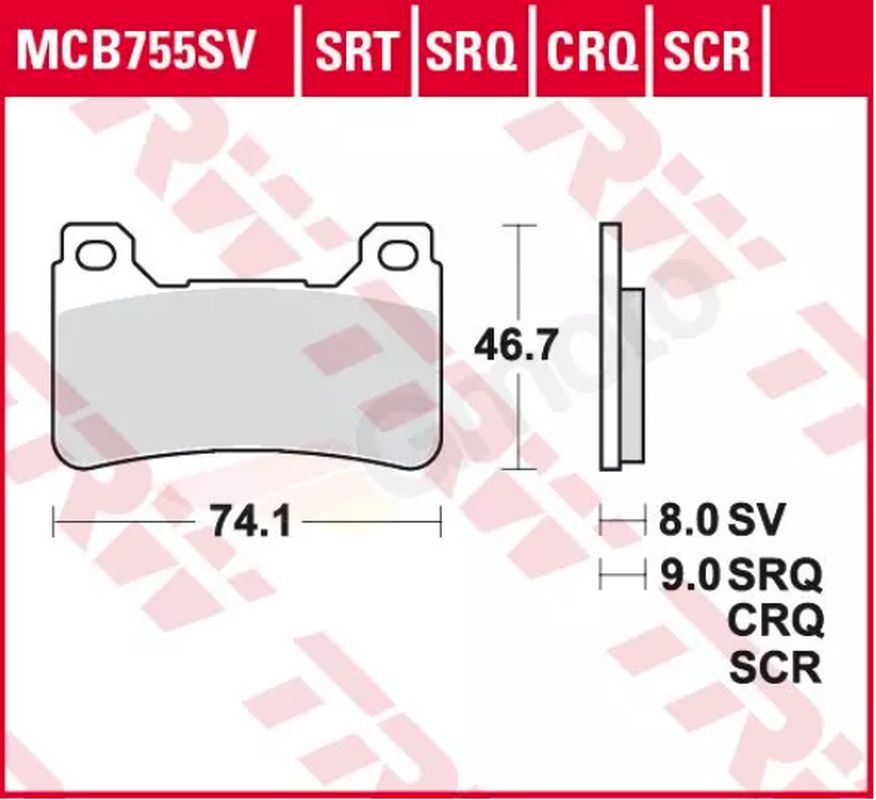 Brake pads TRW LUCAS MCB755TRQ (KH390)