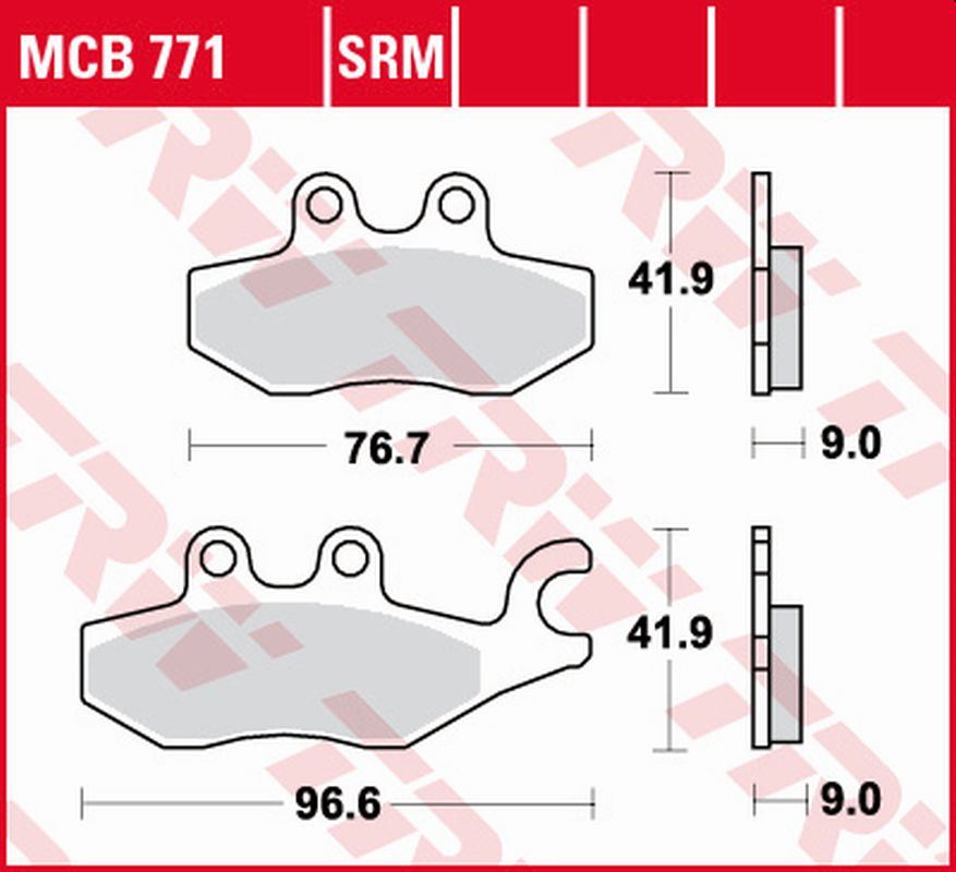 Brzdové destičky TRW LUCAS MCB771 (KH418)