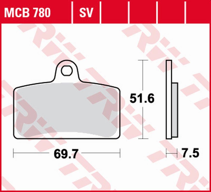 Brzdové destičky TRW LUCAS MCB780SV (KH399)