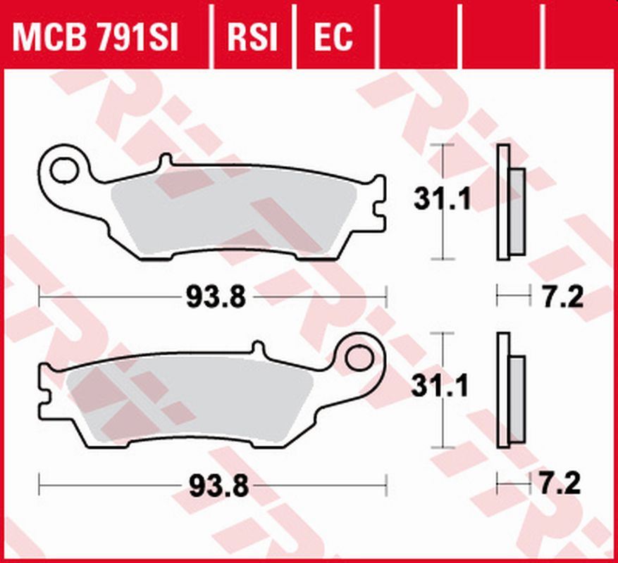 TRW ZF brzdové destičky KH450 ECO organické YAMAHA YZ 125 08-, WR-F 250/450 15-, YZ-F 450 08-, přední