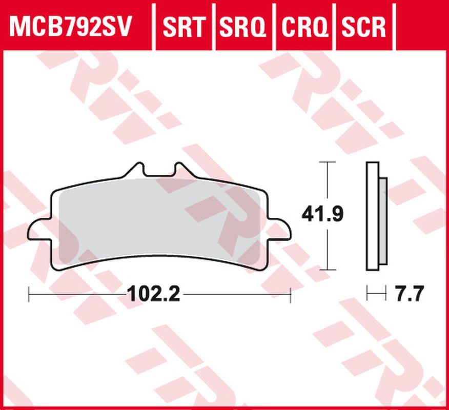 TRW ZF brzdové destičky KH447 sintrované TRACK DUCATI V4 1000 PANIGALE 19-, MONSTER 1200 16-, MULTISTRADA 1260 18-, KTM DUKE 690 13-20, SUZUKI GSX-R 600/750 11-16, TRIUMPH DAYTONA 675 11-16, HUSQVARNA NUDA 900 12-14 přední