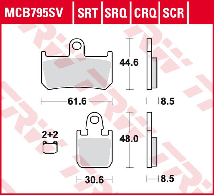 TRW ZF brzdové destičky KH442/4 karbonové závodní YAMAHA YZF R1 06-14, MT-01 1700 05-12, XV 1700 V-MAX 09-16 přední