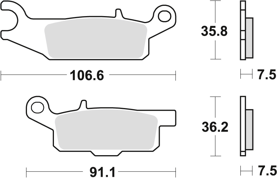 TRW ZF brzdové destičky KH444 sintrované OFFROAD YAMAHA raptor YFM 250 08-20, GRIZZLY YFM 550 09-20, GRIZZLY YFM 700 07-20, pravý přední