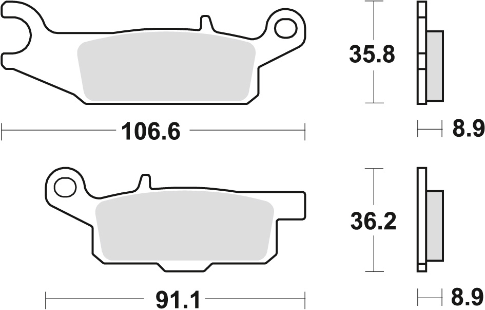 TRW ZF brzdové destičky KH446 sintrované OFFROAD YAMAHA YFM 550 GRIZZLY 09-, YFM 700 GRIZZLY 07-, zadní