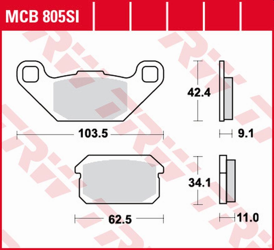 TRW ZF brzdové destičky KH431 sintrované OFFROAD ADLY ATV 320 / 150 06-10, ATV 300 04-10, CPI XS 250 POWER QUAD 07-10, QUADZILLA BR/XRV 05-08, RL 300 BUGGIE 07-08, HURICANE 280/300/320 07-, HURICANE 500 08-, zadní