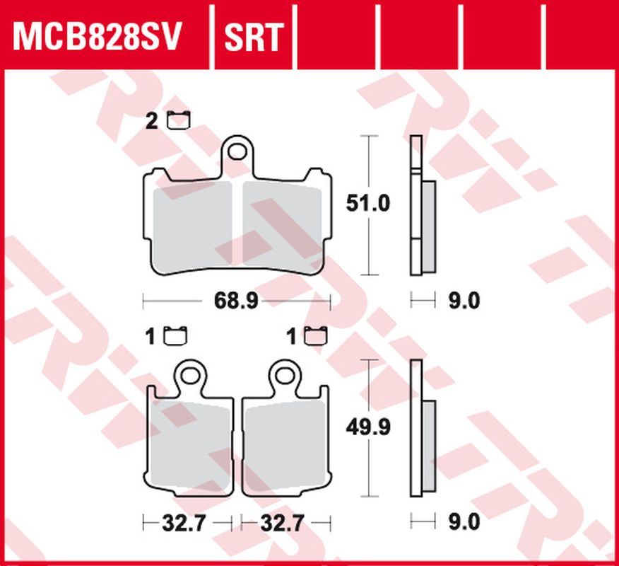 Brake pads TRW LUCAS MCB828SRT (KH499/4)