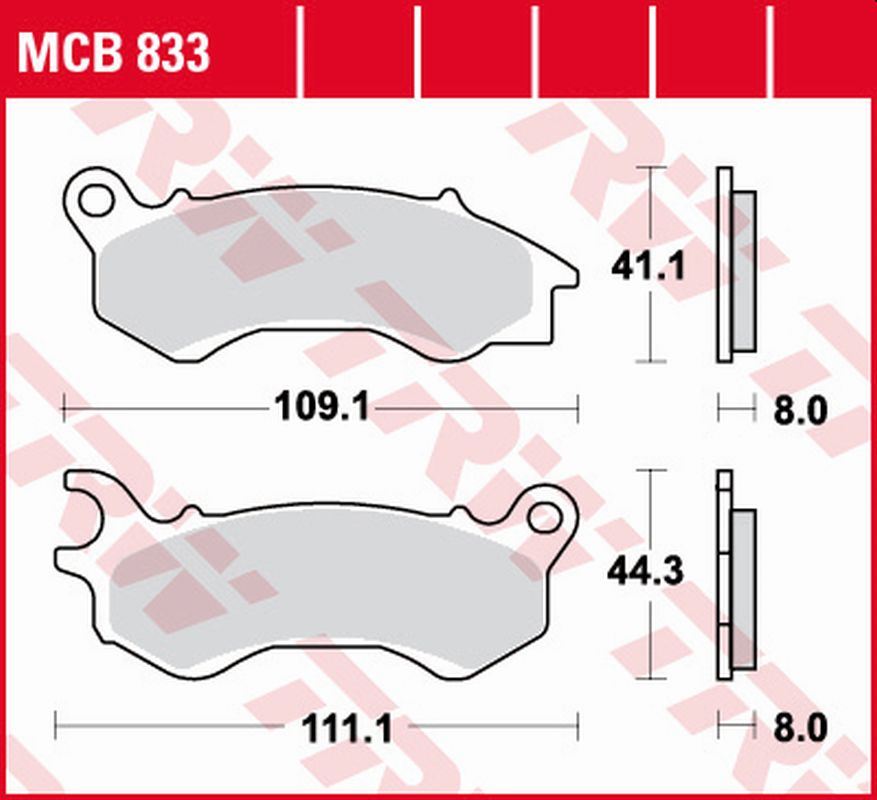Brzdové destičky TRW LUCAS MCB833SRM (KH603)