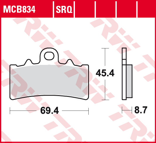 Brzdové destičky TRW LUCAS MCB834SV (KH606)