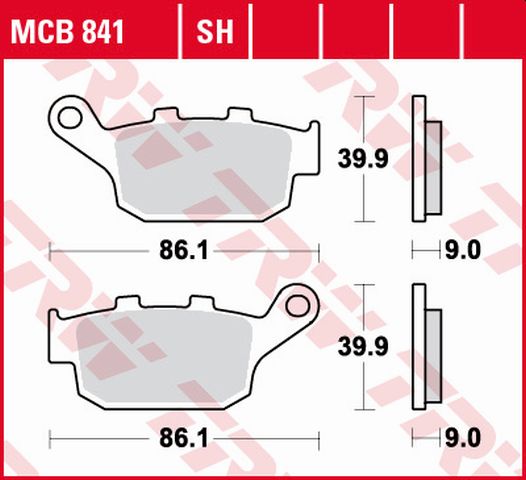 TRW ZF brzdové destičky KH496 sintrované STREET HONDA CBF 500 / CB 500 X / CBR 500 13-, CB 650 F / CBR 600 14-, NC 750 14-, KAWASAKI VERSYS 650 15-, s 750 11-14, s 800 13-17, SUZUKI SFV 650 GLADIUS 09-16, zadní