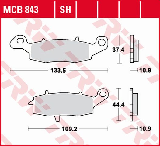 TRW ZF brzdové destičky KH231/2 sintrované STREET KAWASAKI VN 900 06-17, VN 1500 98-03, VN 1600 03-08, VN 1700 09-17, VN 2000 04-10, SUZUKI VZ 1500 09-13, VL 1500 13-17, VZ 1600 04-05, zadní