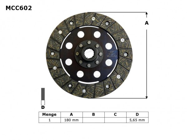 TRW ZF spojkový kotouč BMW R 850 GS / R / RT 97-99, R 1100 GS 93-99, K 100 LT / RS / RT 83-91, K 1100 LT / RS 92-98, R 1100 R / RS / RT 95-01, (EBS6605)