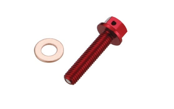 ACCEL vypouštěcí zátka oleje HONDA CRF 150 R 07-16 ( s magnetem) barva červená (MDP-01RD) -