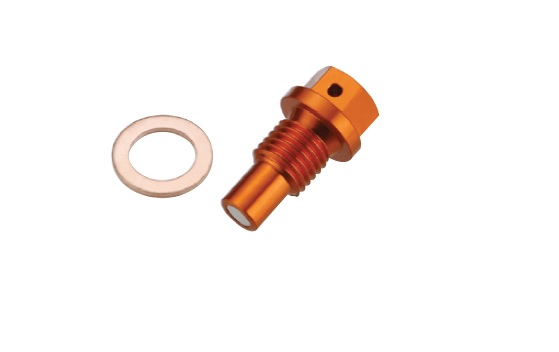 ACCEL vypouštěcí zátka oleje KTM ALL modelS 09-19 ( s magnetem) barva oranžová (MDP-07OR)