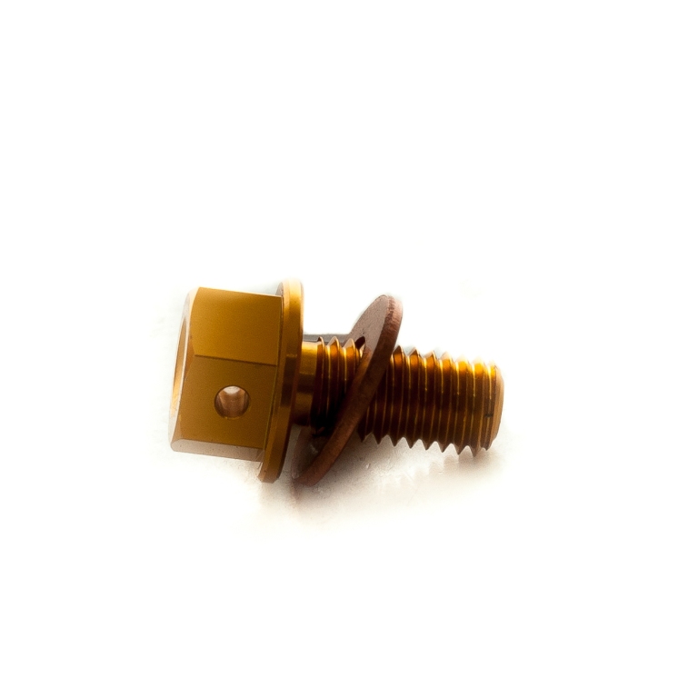 ACCEL vypouštěcí zátka oleje KAWASAKI KXF 19-20 ( s magnetem ) barva zlatá (MDP-09G)