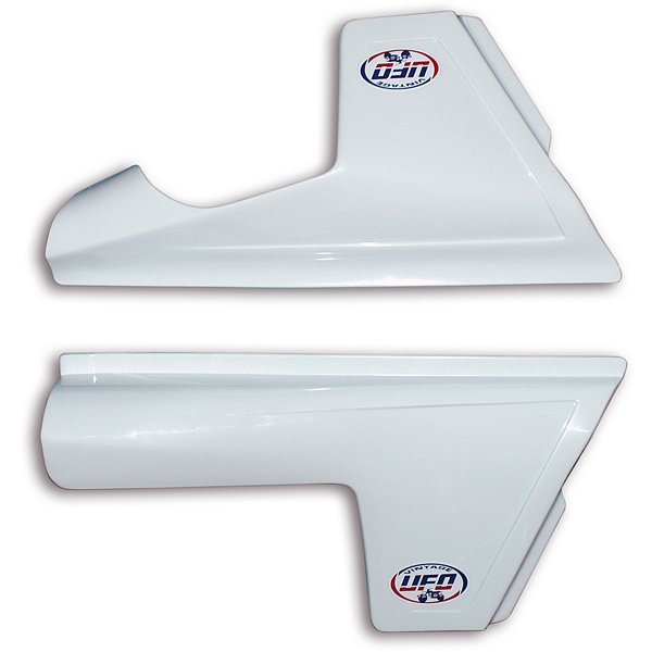UFO boční tabulky na startovací číslo KTM 125/250/350/390/420/495 81-82 barva bílá