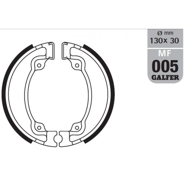 GALFER brzdové čelisti - pakny zadní SH318 HONDA CA 125 REBEL 95-, cmX 250 96-07, NX 650 doMINATOR 87-88, VT 125 SHAdoW 00-, XL 600L/R 83-87, XL/XR 500R 83-84, XL 600V TRANSALP 87-90