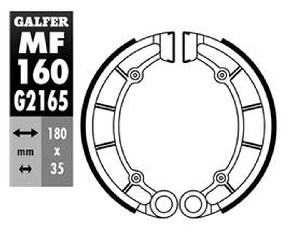 Brake shoes rearGALFER MF160G2165
