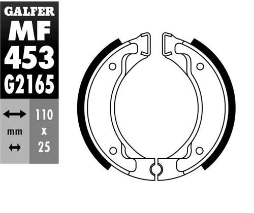 Brake shoes rearGALFER MF453G2165